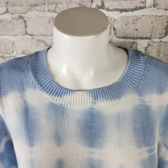 Anthropologie Short Sleeve Crew Neck Pullover Sweater Tie Dye  Blue Size Medium - Picture 3 of 10